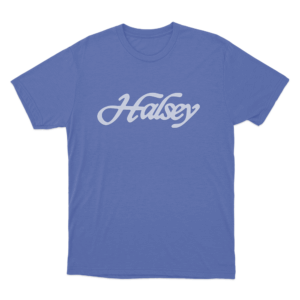 Halsey Script Logo Unisex T Shirt Blue
